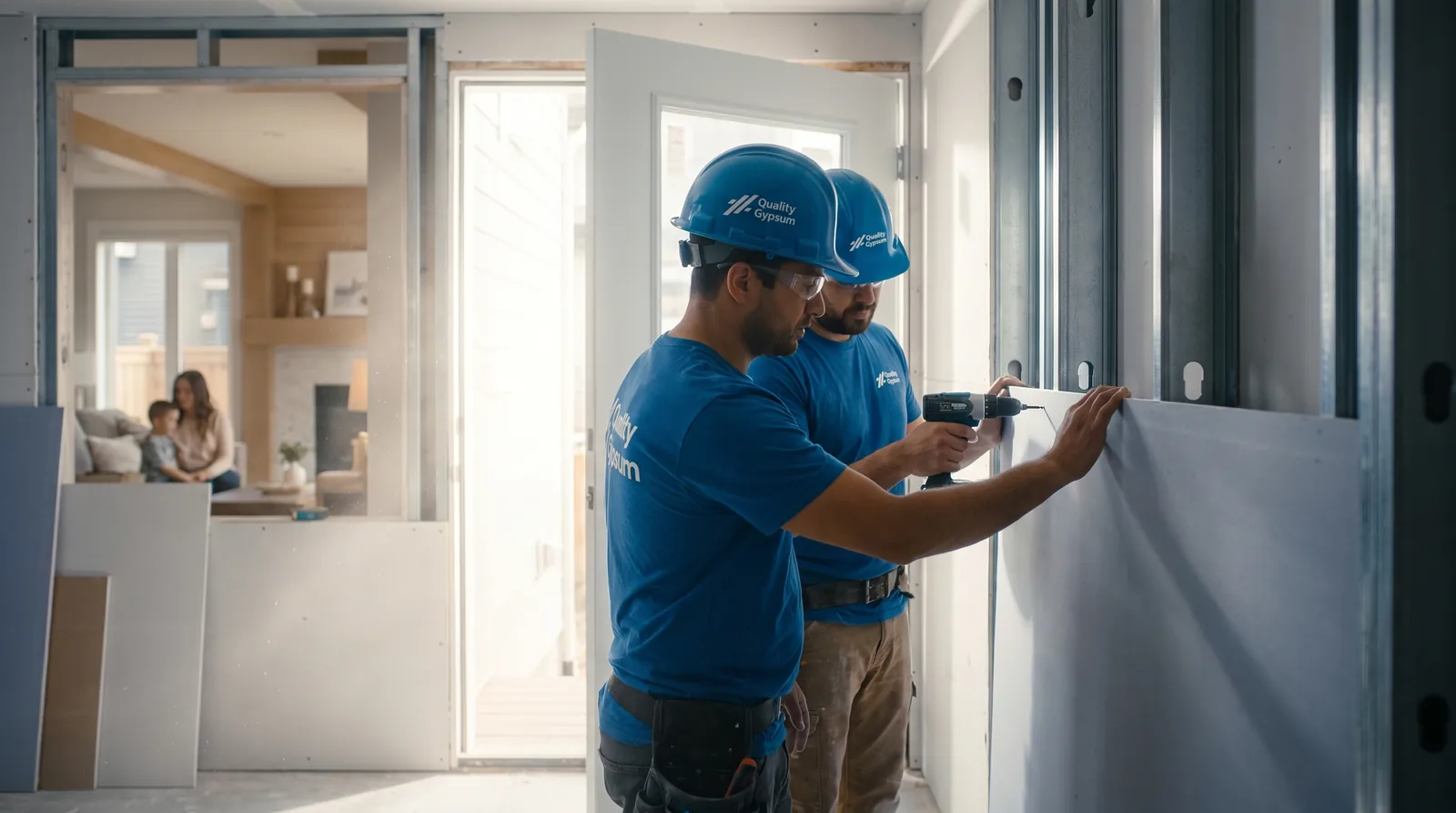 Fire-rated drywall on the garage-to-home wall of a Calgary house