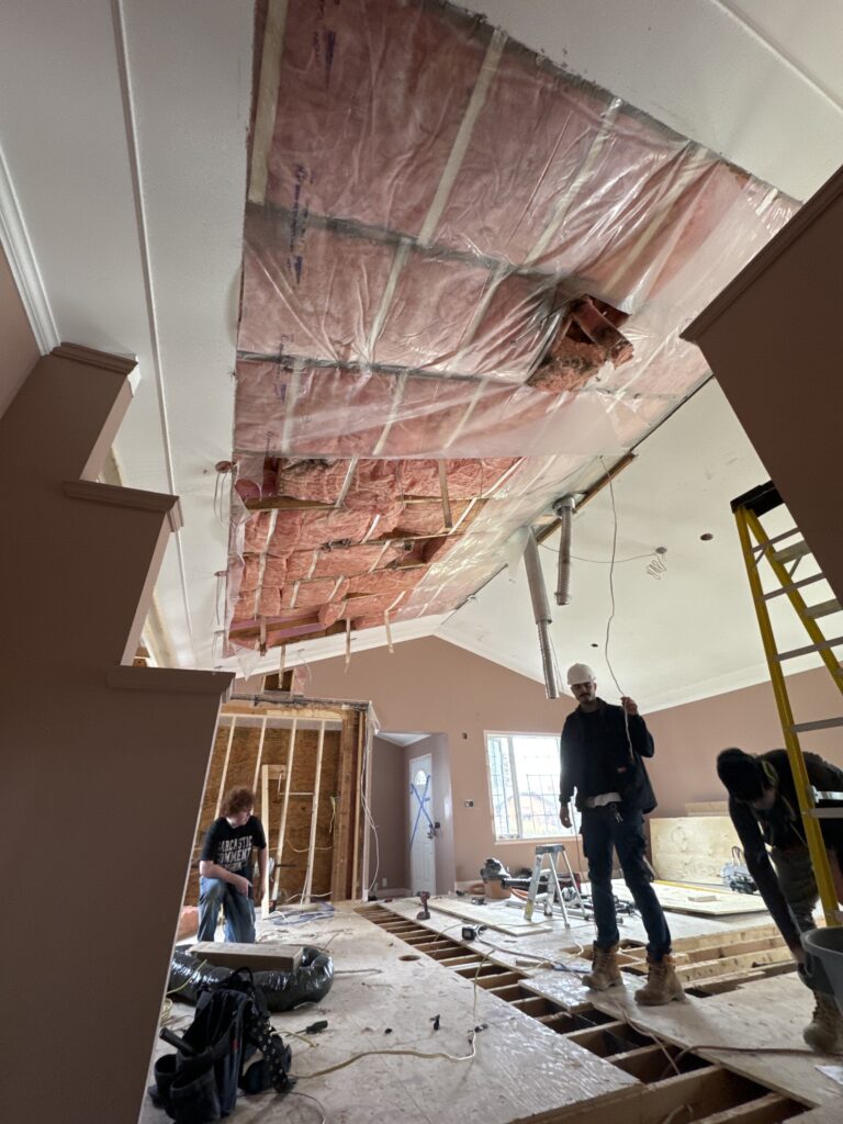 Insulation repair in vaulted ceiling