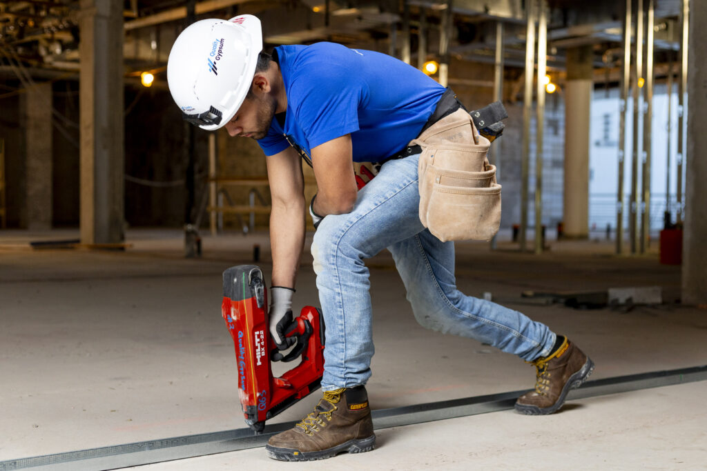 Steel framer with hilti tools